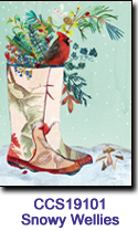 Snowy Wellies Charity Select Holiday Card